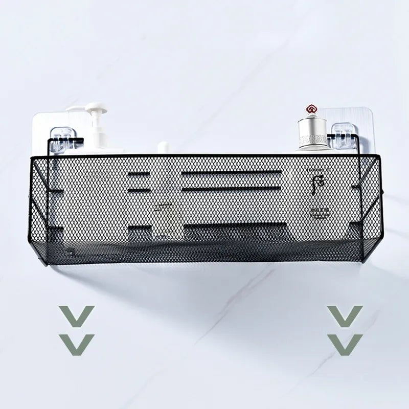 Wall shelf with hooks / Meshed wall shelf