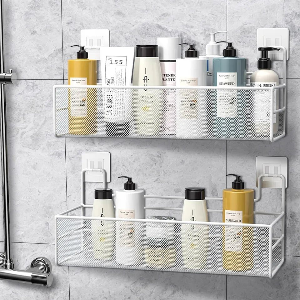 Wall shelf with hooks / Meshed wall shelf