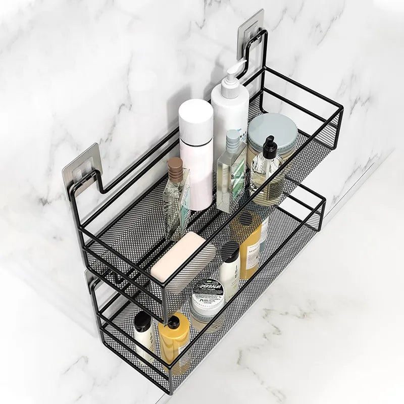 Wall shelf with hooks / Meshed wall shelf