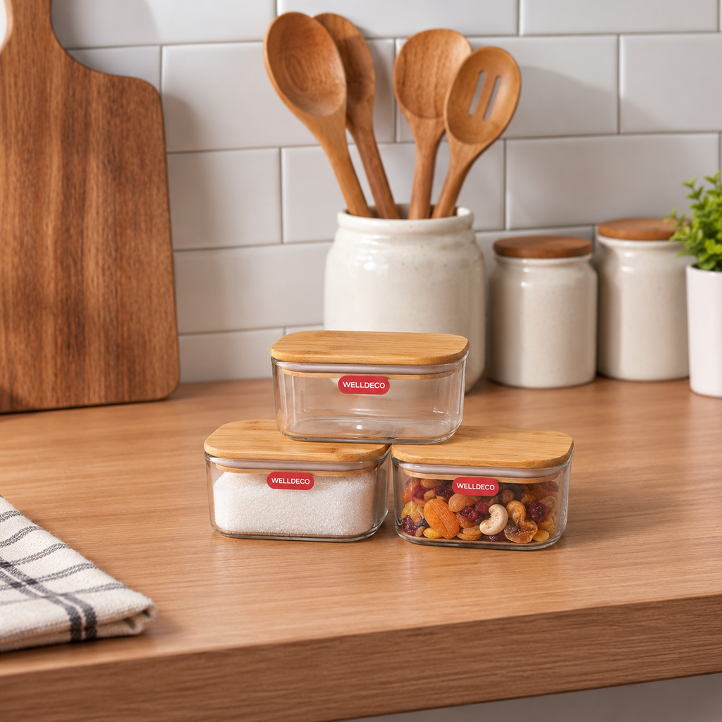 3-Pcs Stack & Seal Glass Container Set (1165)